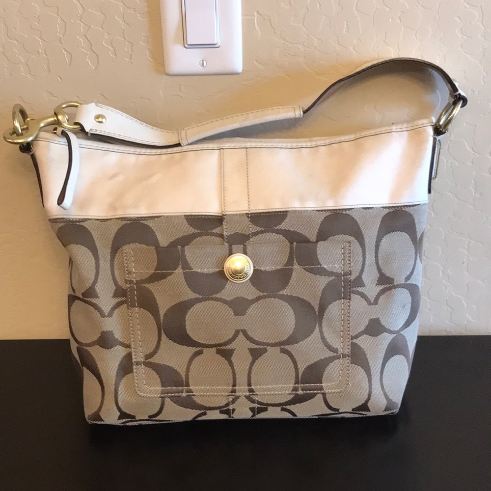 Coach Canvas bag with leather trim